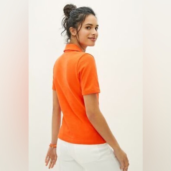 NWT ANTHROPOLOGIE Maeve Nautical Newport Orange Polo Top Size Medium - Picture 2 of 4